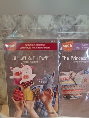 Storybook Finger Puppet Sewing Patterns 3 Little Pigs Princess & Pea Play Child